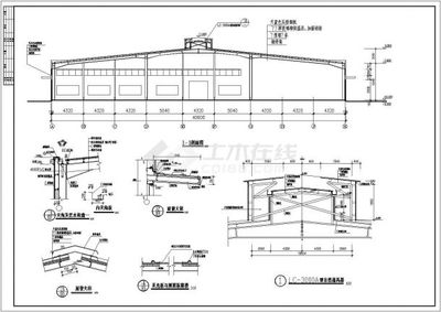 某工厂钢结构车间建筑设计施工CAD祥图
